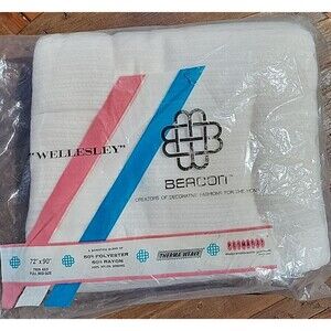 VINTAGE Beacon Thermal Blanket POLY RAYON NEW 72 x 90"  TWIN-FULL White